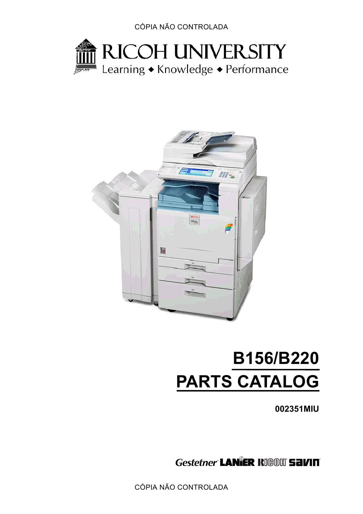 RICOH Aficio 3224C 3232C B156 B220 Parts Catalog-1